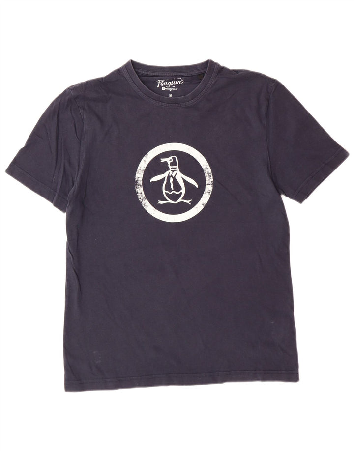 PENGUIN T-shirt grafica da uomo Top in cotone blu navy medio