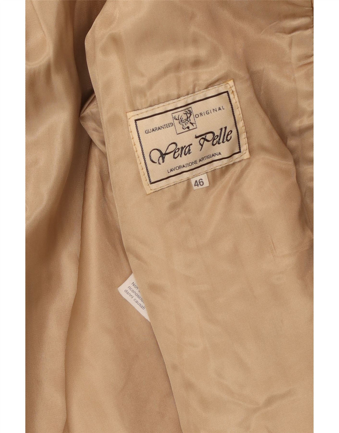 Cappotto in pelle vintage da donna EU 46 XL Pelle beige