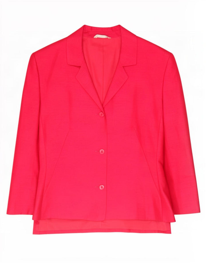 Giacca blazer a 3 bottoni Marks & Spencer da donna UK 16 grande poliestere rosa