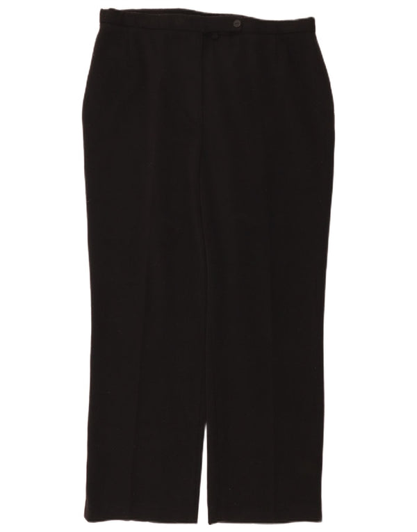 Marks & Spencer Womens Short Straight Suit Trousers UK 18 XL W32 L27 Black