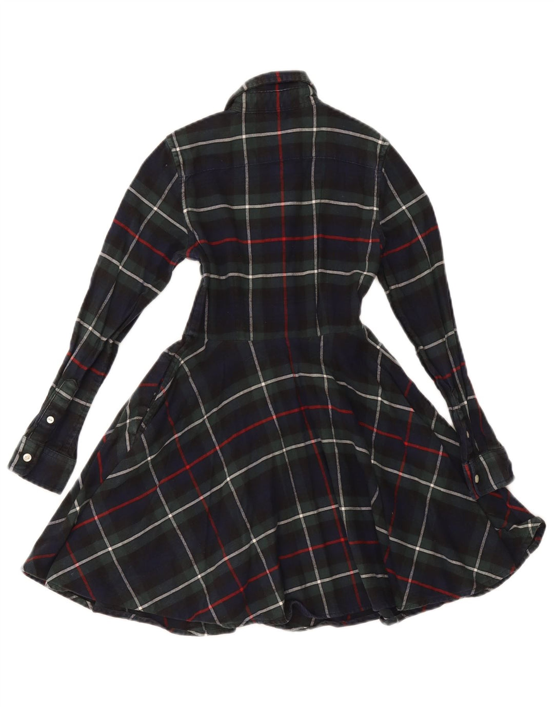 POLO RALPH LAUREN Abito camicia a maniche lunghe da bambina 6-7 anni blu navy a quadri