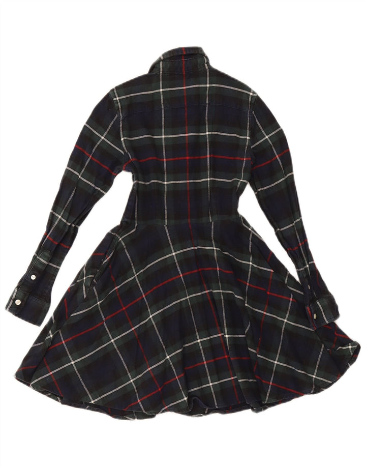 POLO RALPH LAUREN Abito camicia a maniche lunghe da bambina 6-7 anni blu navy a quadri