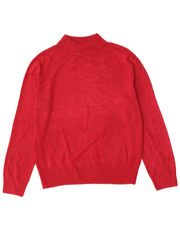 Maglione maglione a collo alto da donna Marks & Spencer UK 12 Acrilico rosso medio
