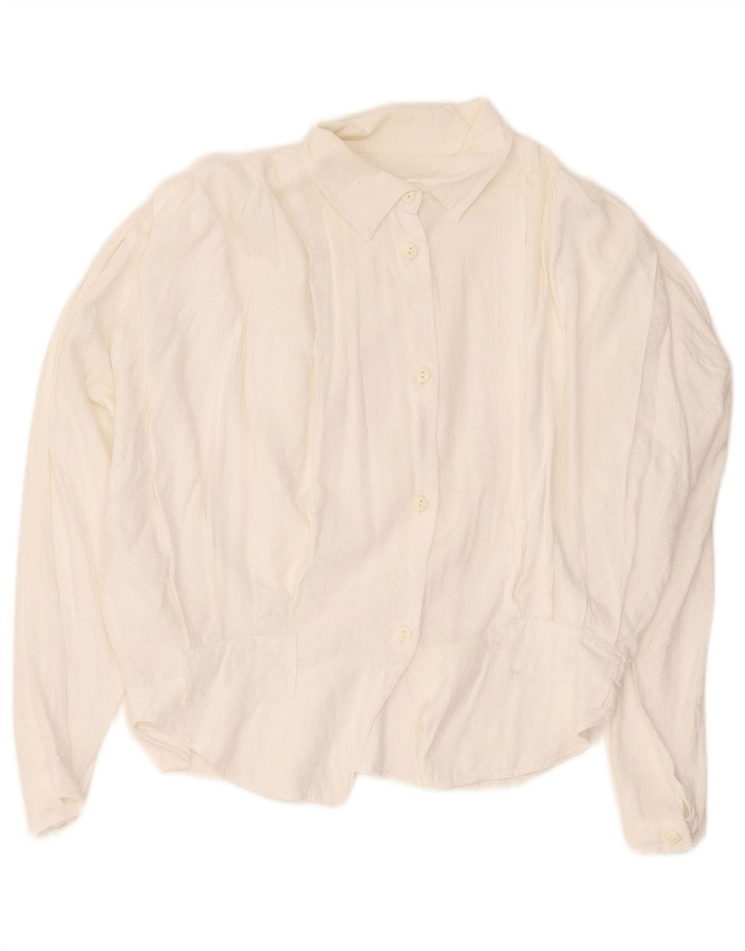 Camicetta camicia vintage da donna UK 16 grande cotone bianco