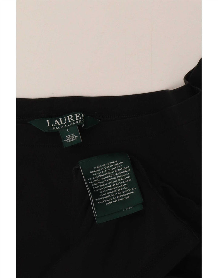 Camicetta da donna Ralph Lauren Top UK 16 grande cotone nero