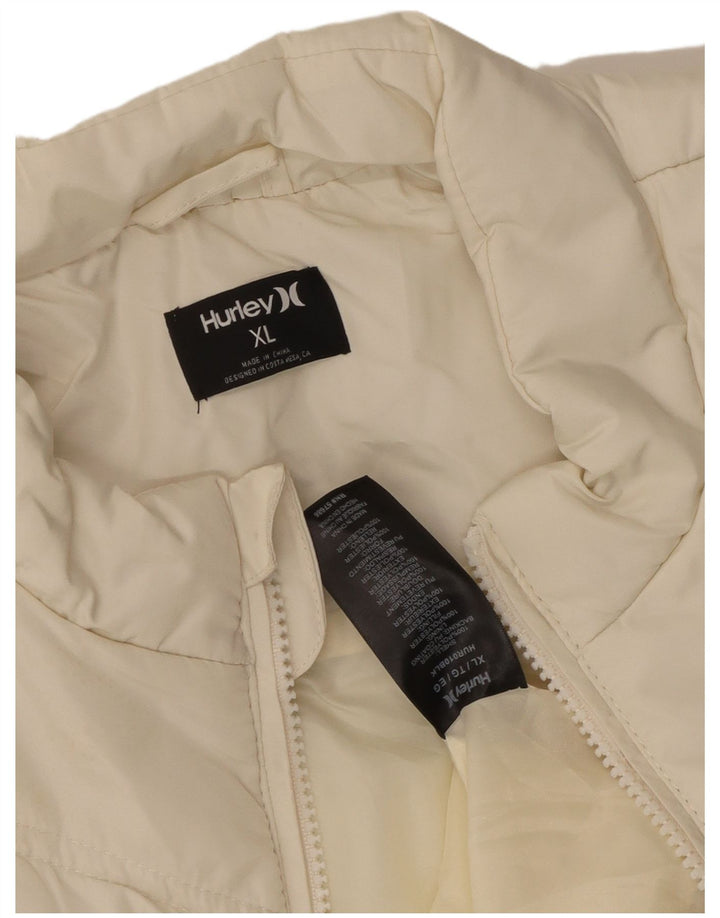 Gilet imbottito da donna Hurley UK 18 XL poliestere bianco sporco