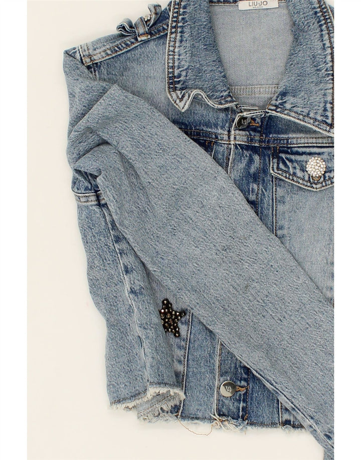 LIU JO Girls Crop Denim Jacket 15-16 Years Blue Cotton Vintage Liu Jo and Second-Hand Liu Jo from Messina Hembry 