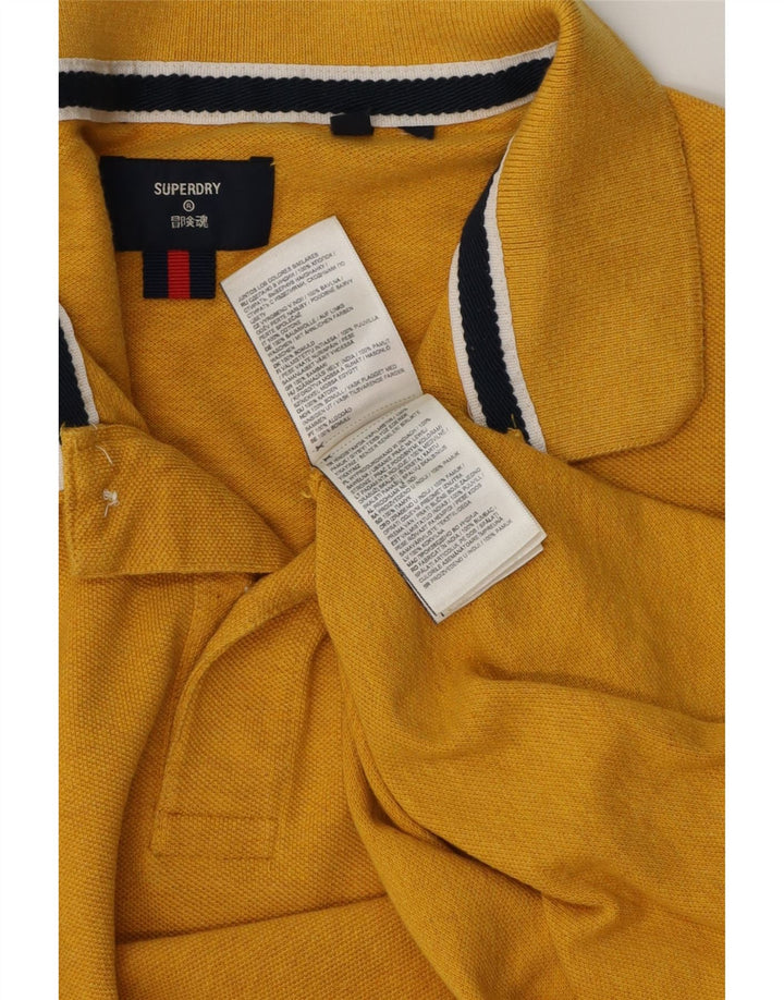 Polo da uomo SUPERDRY grande in cotone giallo