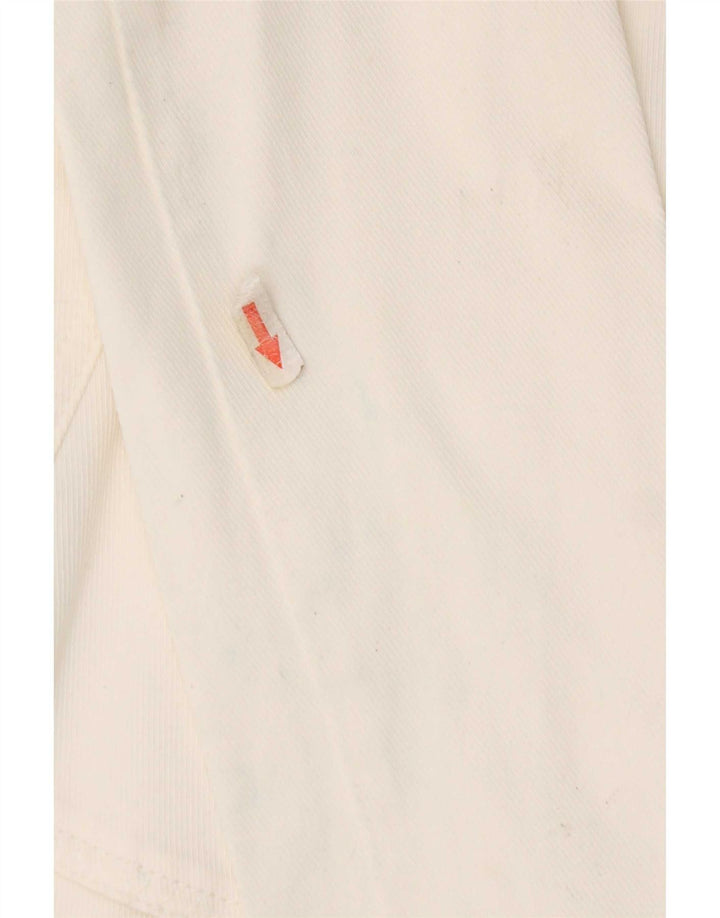 Giacca blazer a 3 bottoni da donna Armani Jeans UK 10 piccola in cotone bianco
