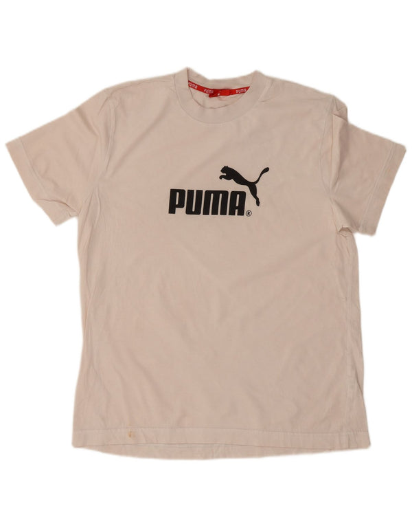 Puma T-shirt grafica da uomo grande in cotone bianco