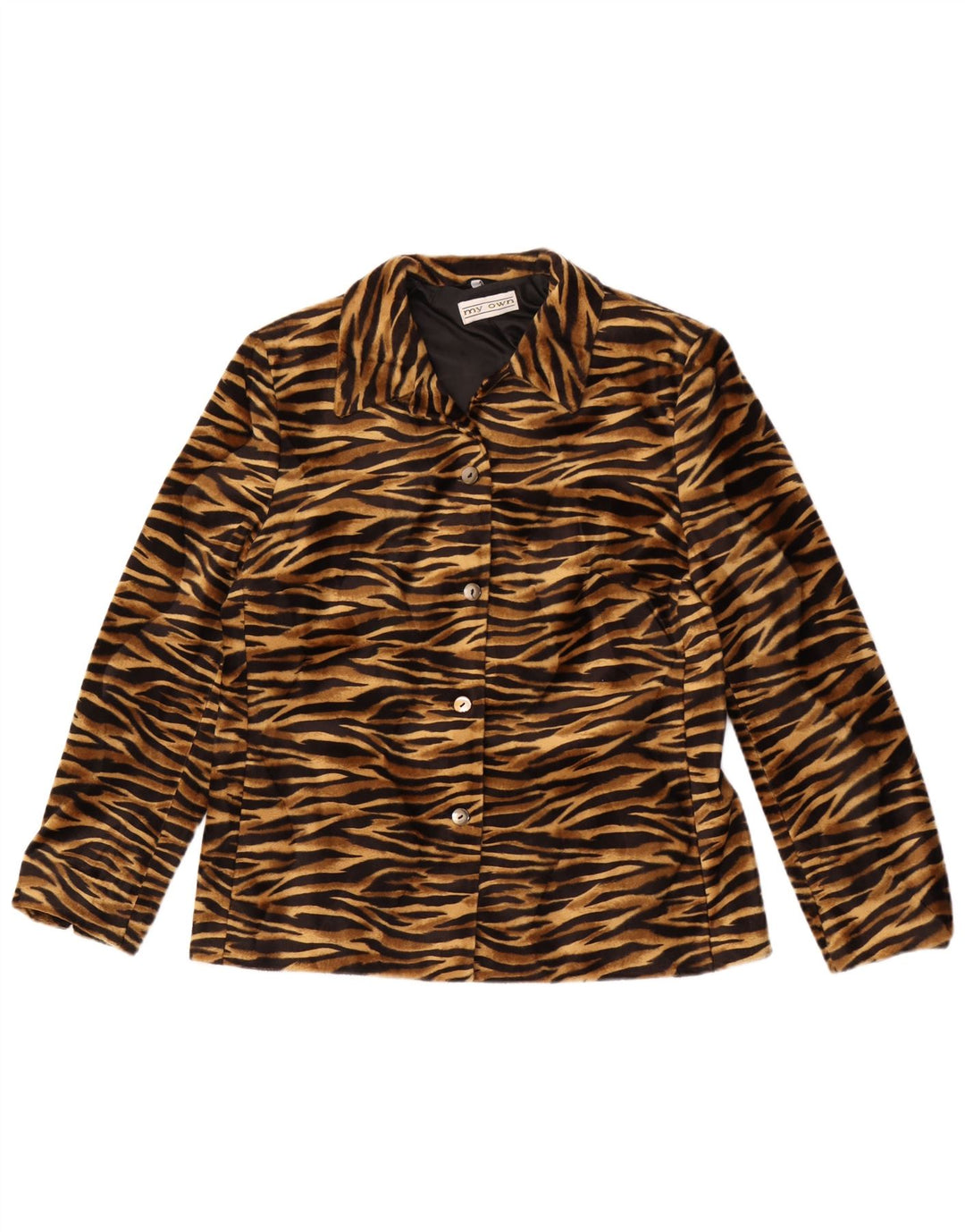 Giacca blazer a 4 bottoni da donna My Own EU 42 grande stampa animalier marrone