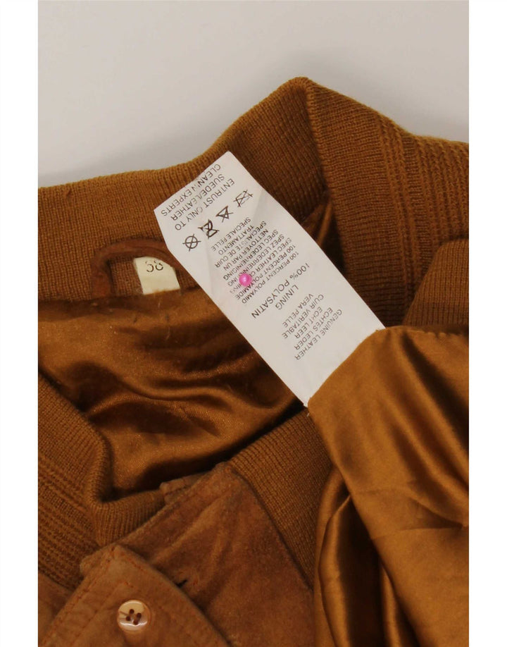 Giubbotto bomber vintage in pelle scamosciata da uomo IT 58 4XL in pelle marrone