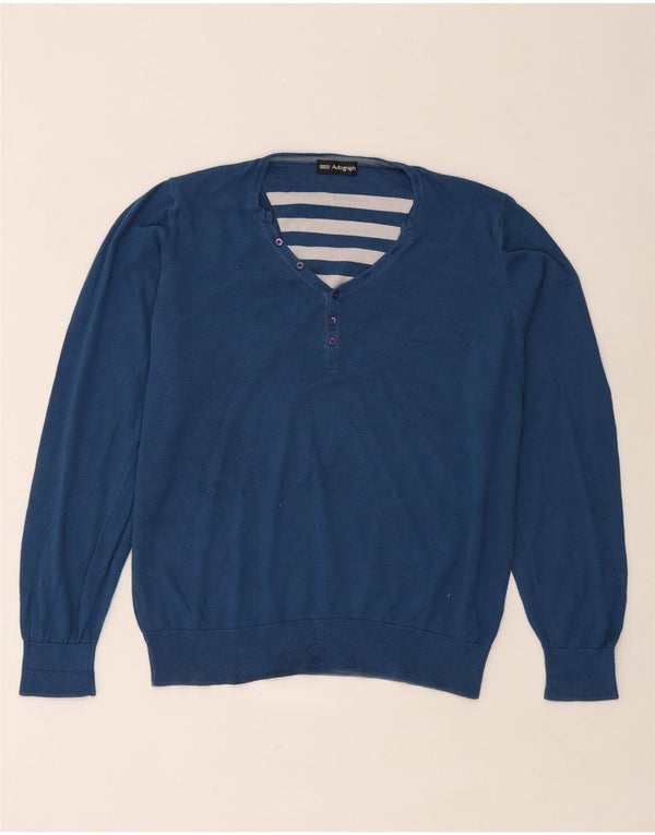 Maglione da uomo con scollo a V autografo Marks & Spencer grande blu