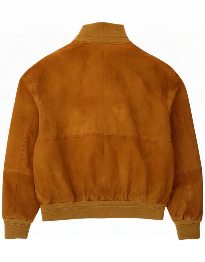 Conbipel Mens Suede Bomber Jacket IT 52 Large Brown Leather