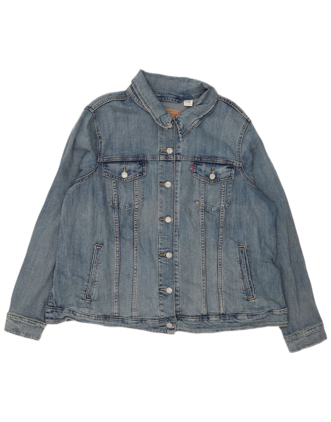 Giacca in denim da donna Levi's UK 22 3XL cotone blu classico