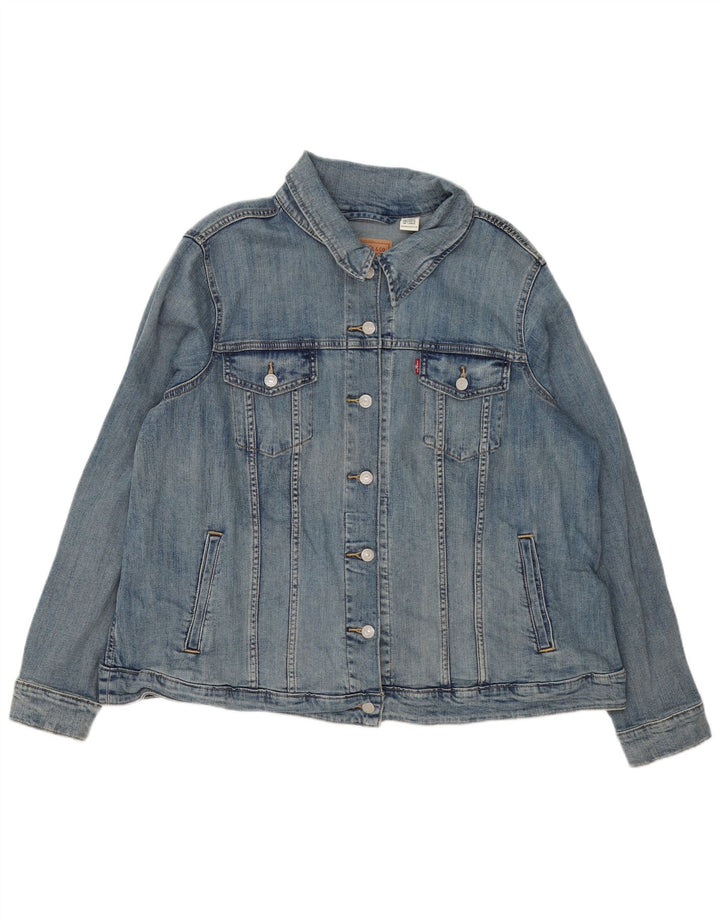 Giacca in denim da donna Levi's UK 22 3XL cotone blu classico