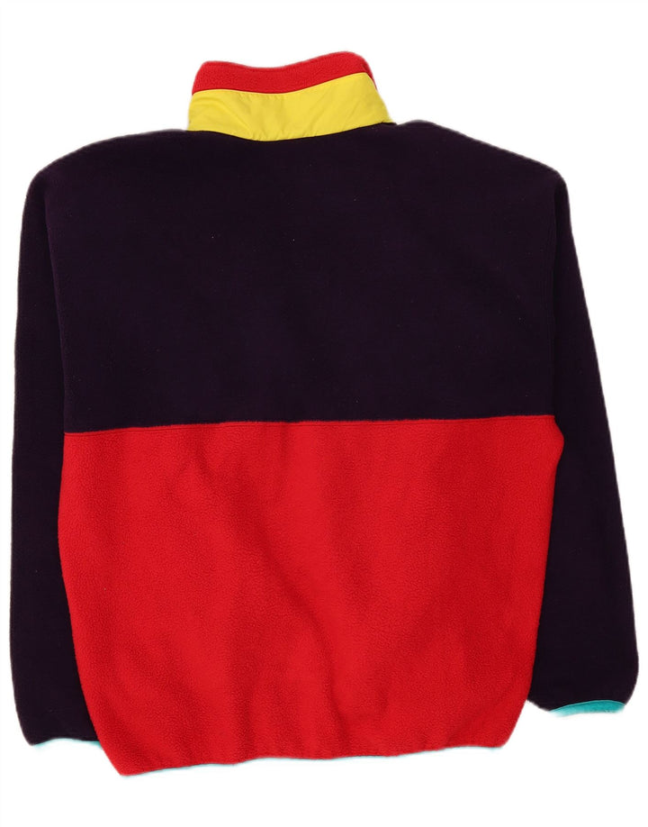 Sergio Tacchini Maglione in pile da uomo con collo abbottonato, grande color rosso
