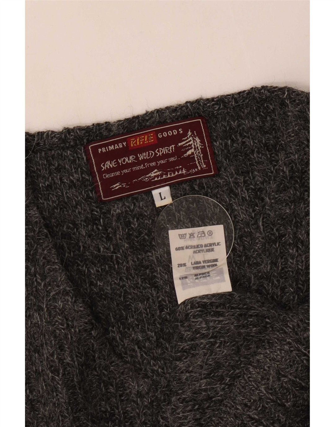 Maglione da uomo con scollo a V Rifle, grande, in acrilico grigio