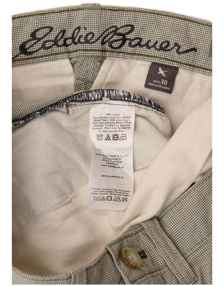 Pantaloncini chino da uomo EDDIE BAUER W30 cotone pied de poule kaki medio