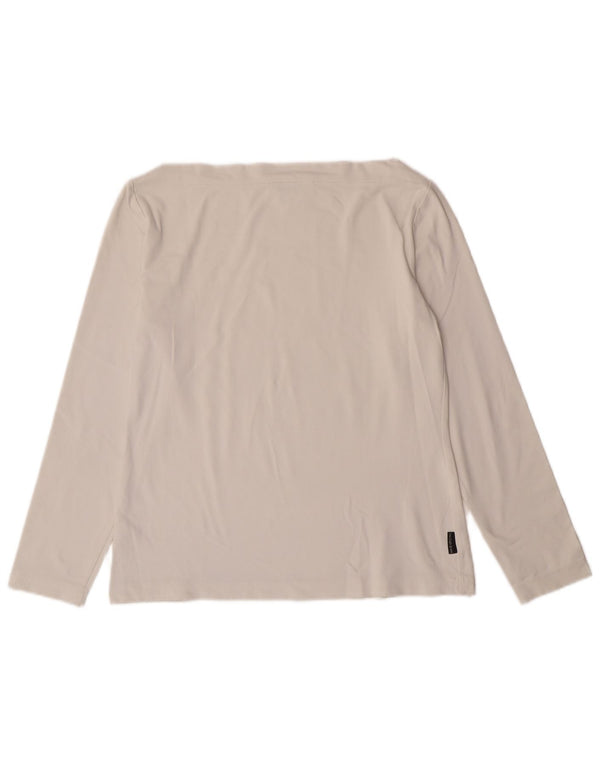 Top corto da donna Sportmax a maniche lunghe UK 12 medio bianco sporco poliammide