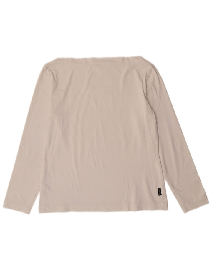 Top corto da donna Sportmax a maniche lunghe UK 12 medio bianco sporco poliammide