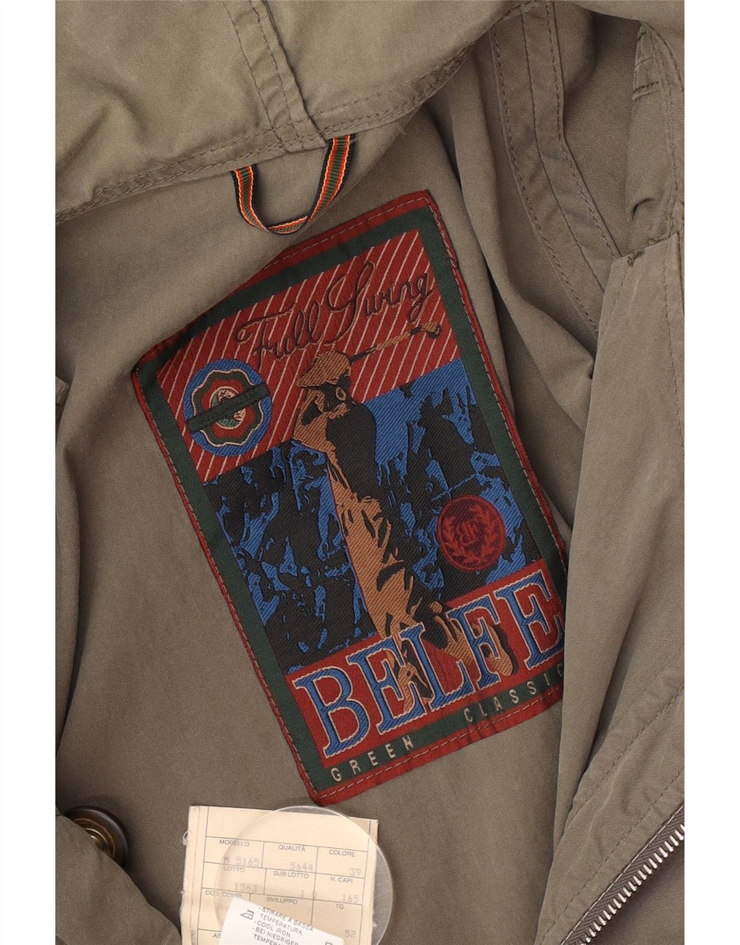 Parka da uomo con cappuccio Belfe IT 52 XL cotone kaki