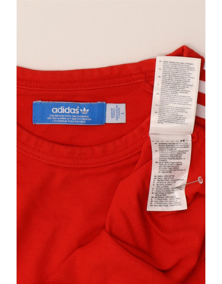 T-shirt da uomo Adidas Top Large rossa in cotone