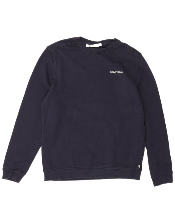 Felpa da golf da uomo Calvin Klein, maglione medio, in cotone blu navy
