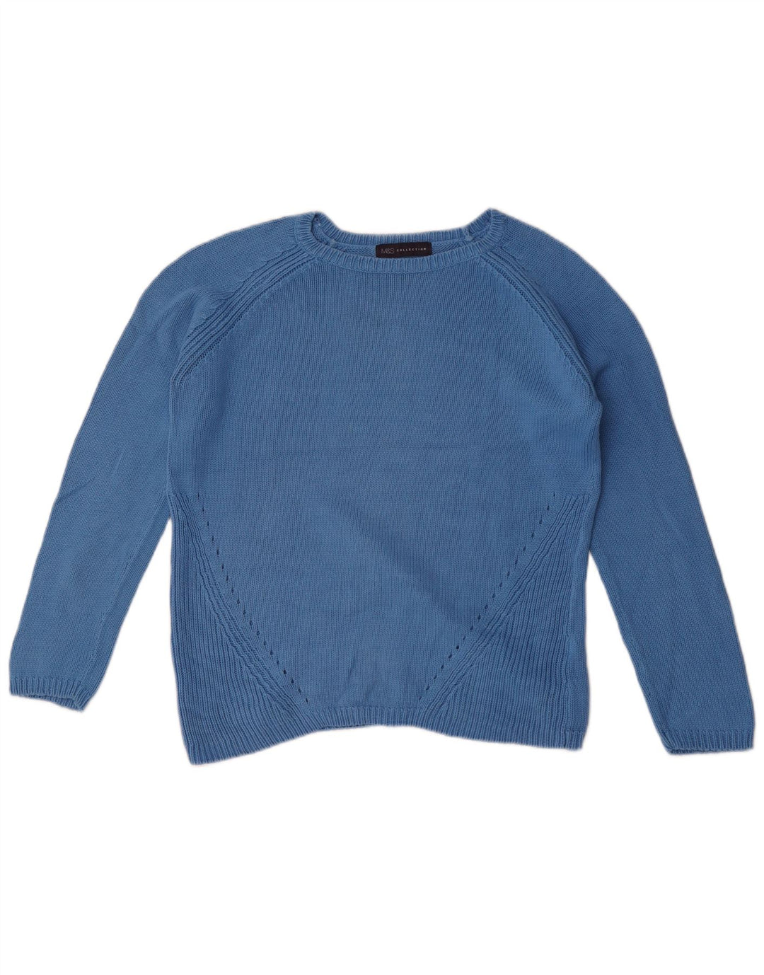 Maglione maglione oversize con scollo a barca da donna Marks & Spencer UK 10 piccolo blu