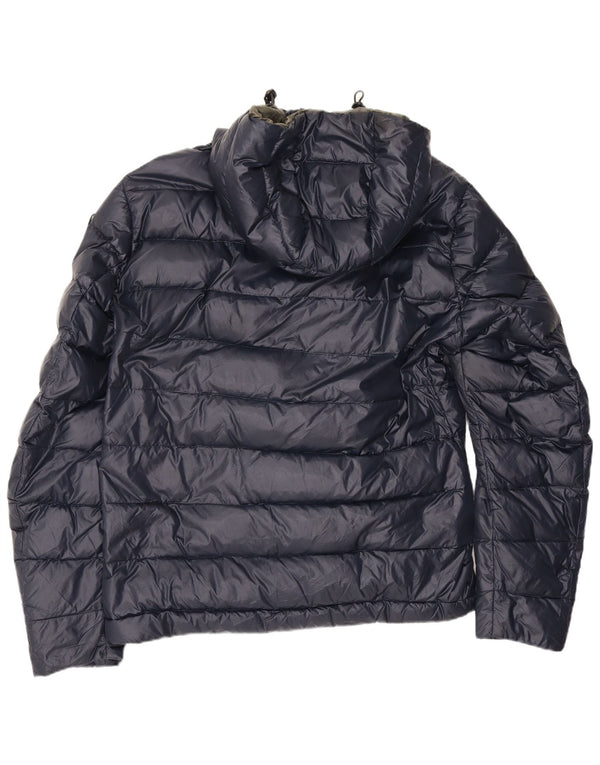 Giacca imbottita con cappuccio Blauer da uomo UK 40 Large blu navy in poliammide