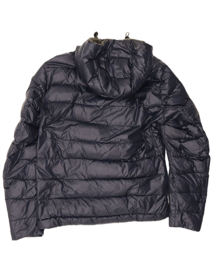 Giacca imbottita con cappuccio Blauer da uomo UK 40 Large blu navy in poliammide