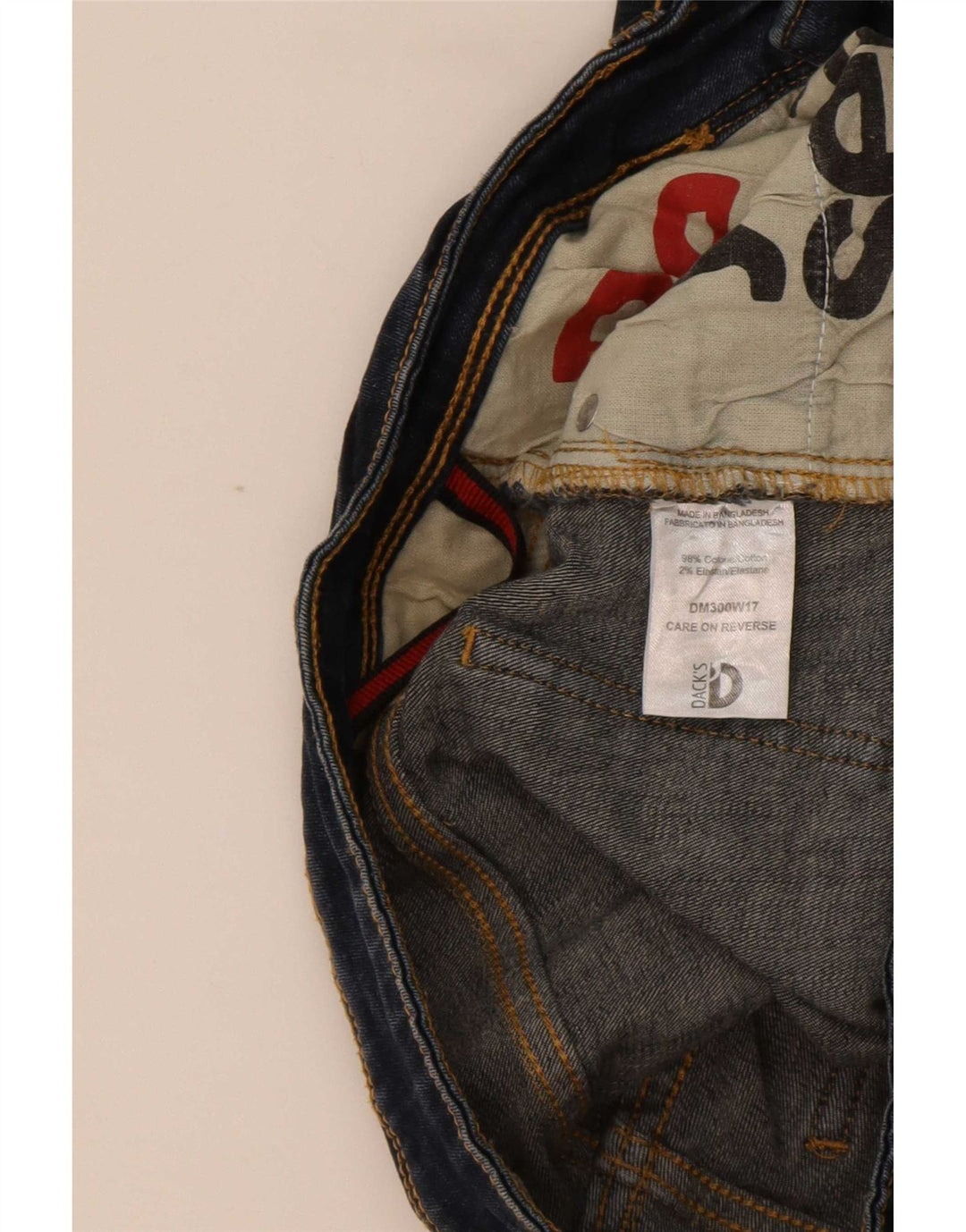 Jeans slim da uomo Dack IT 46 Small W30 L29 Cotone blu navy