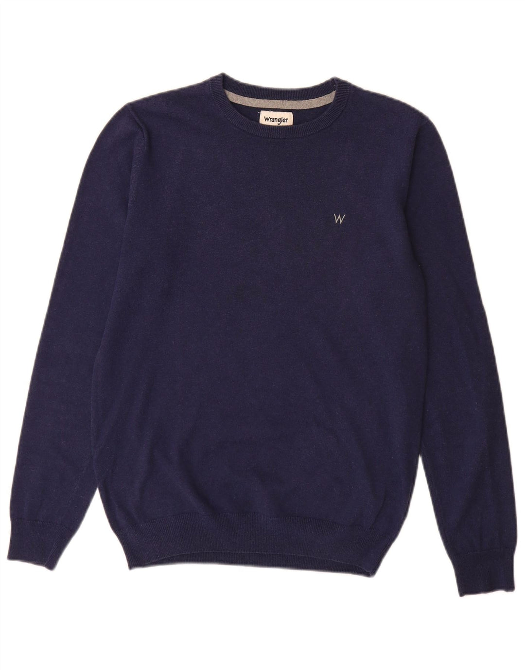 Maglione da uomo con scollo a barca Wrangler in cotone medio blu navy