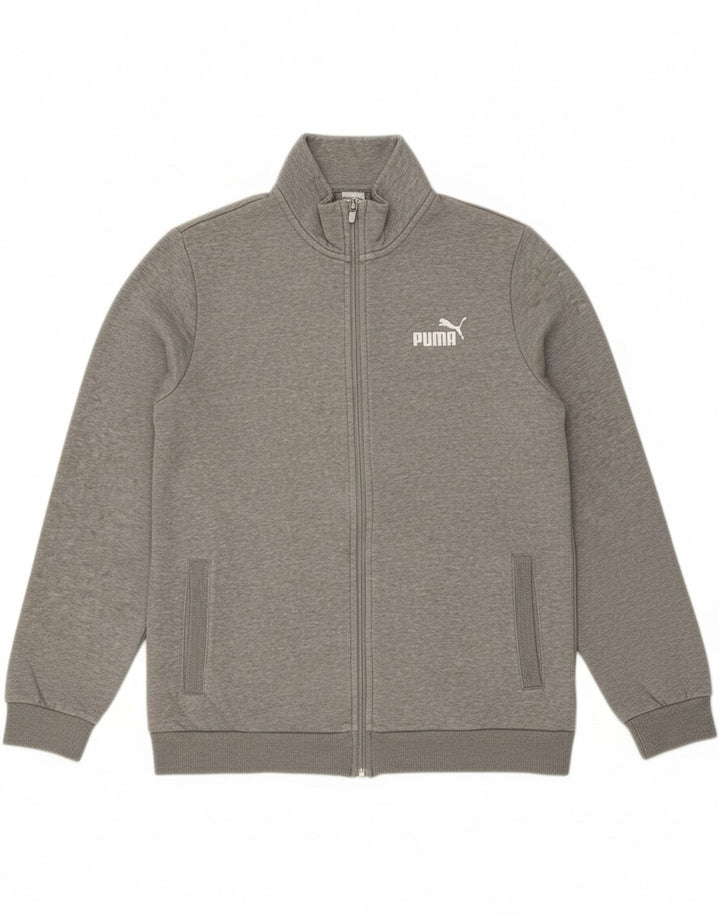 PUMA Mens Tracksuit Top Jacket Large Grey Cotton