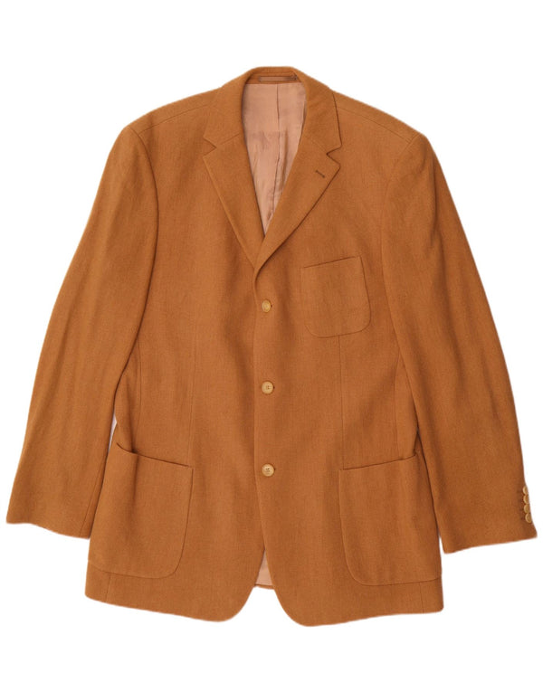 Giacca blazer da uomo a 3 bottoni Hugo Boss UK 42 XL Beige Lana