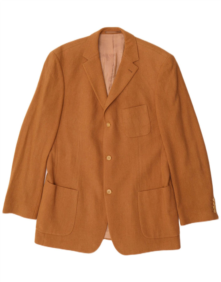 Giacca blazer da uomo a 3 bottoni Hugo Boss UK 42 XL Beige Lana