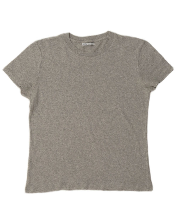 T-shirt Zara da uomo Top piccola grigia