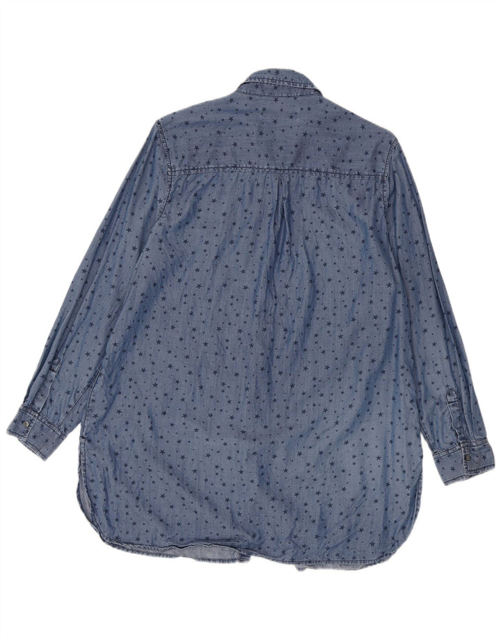 Camicia Marks & Spencer da donna con motivo astratto lungo UK 16 grande blu