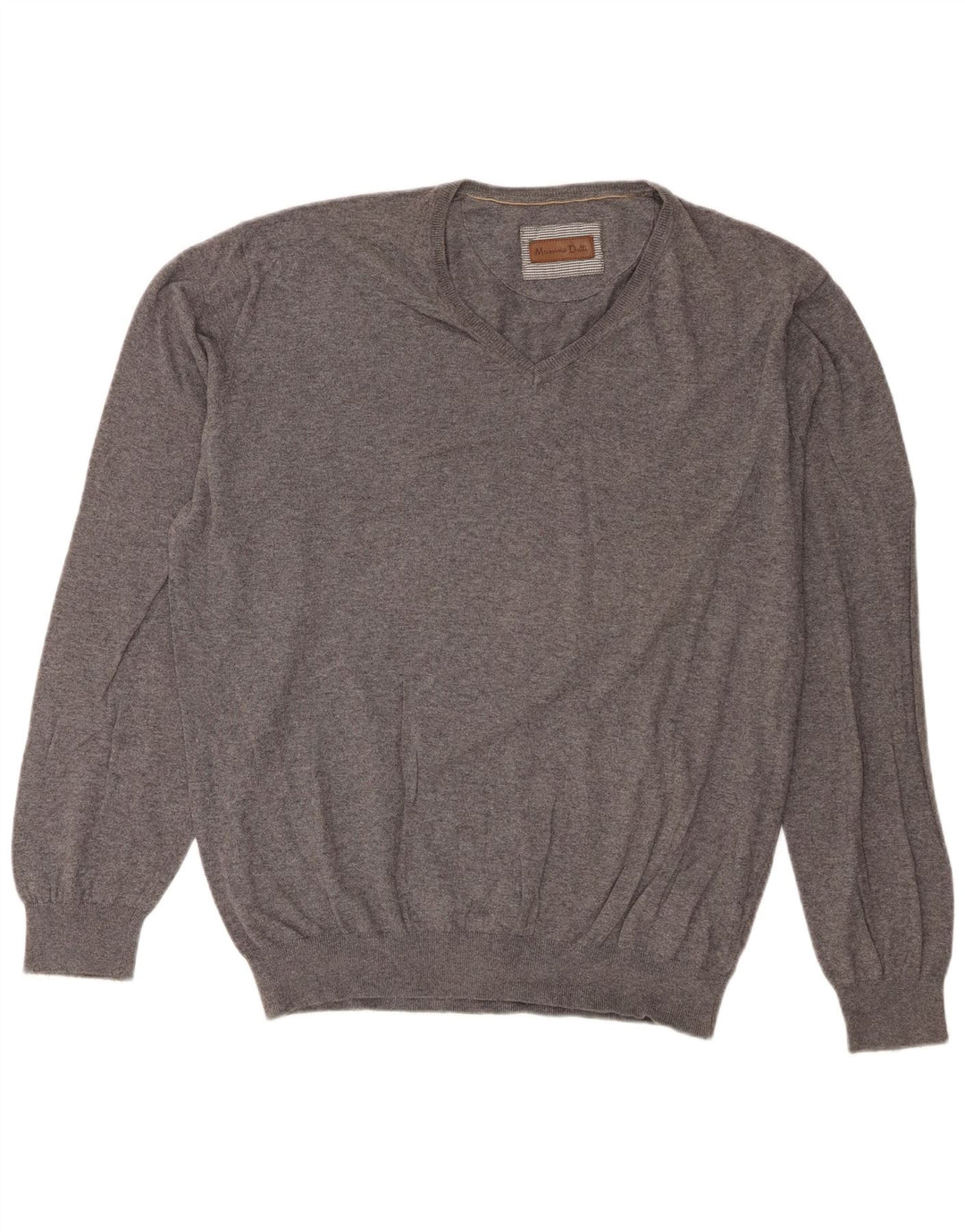 Maglione maglione da uomo con scollo a V vestibilità regolare Massimo Dutti 2XL Grigio