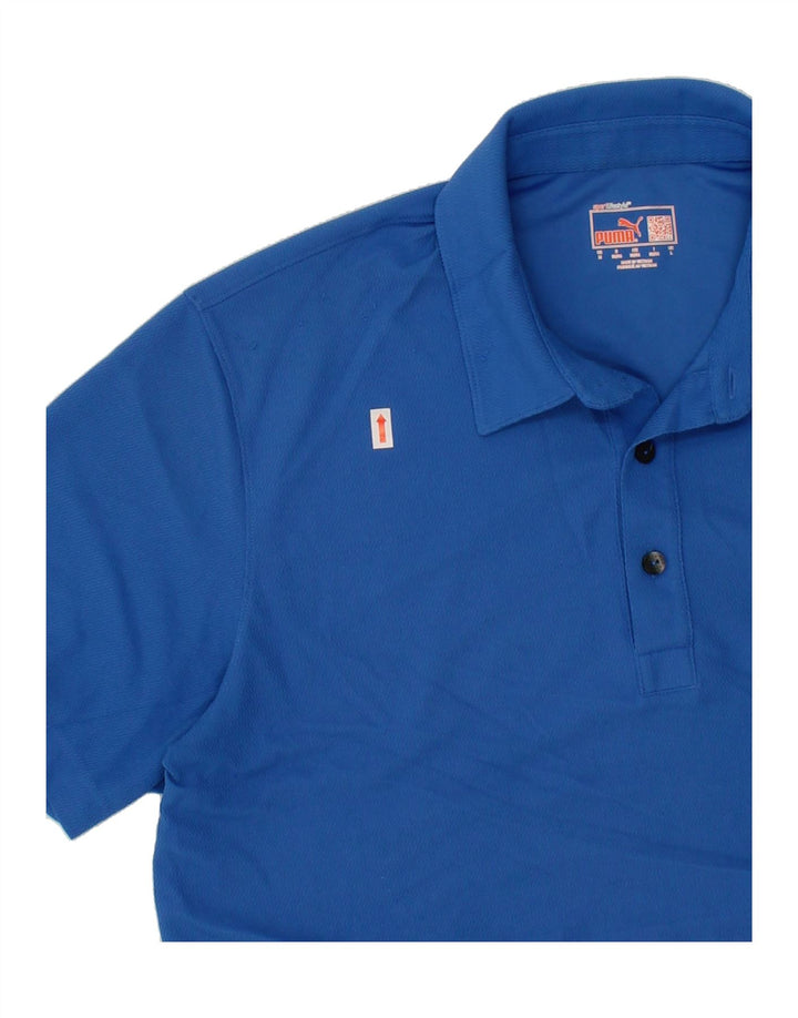 PUMA Mens Polo Shirt Large Blue Polyester Vintage Puma and Second-Hand Puma from Messina Hembry 