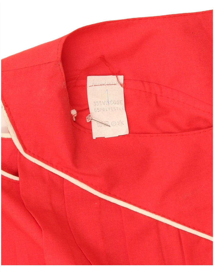 Abito vintage da donna con spalle scoperte UK 14 Viscosa rossa media