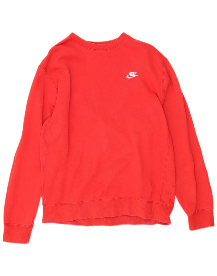 Felpa Nike Uomo Maglione Rosso Medio Cotone