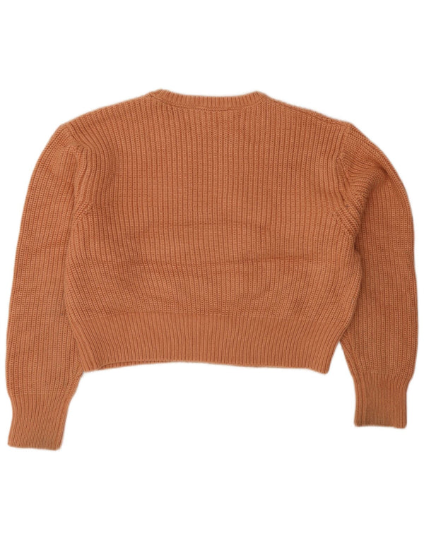 Maglione corto girocollo oversize da donna Zara UK 10 piccolo arancione