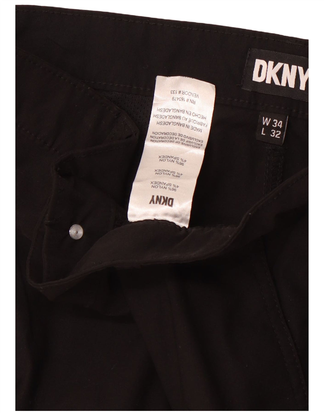 Pantaloni cargo da uomo slim fit Dkny W34 L32 nylon nero