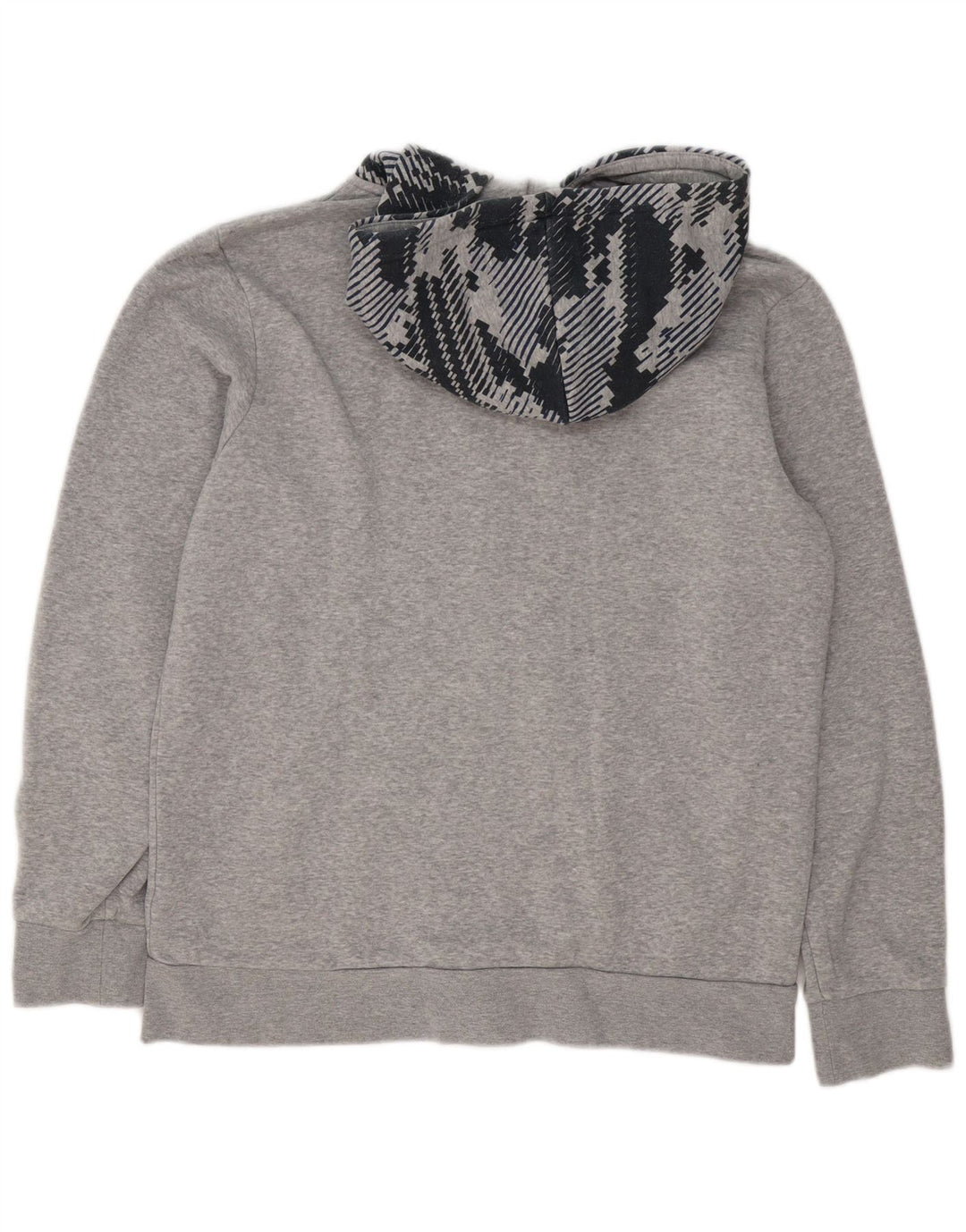 Maglione con cappuccio e zip Adidas da uomo grande grigio geometrico