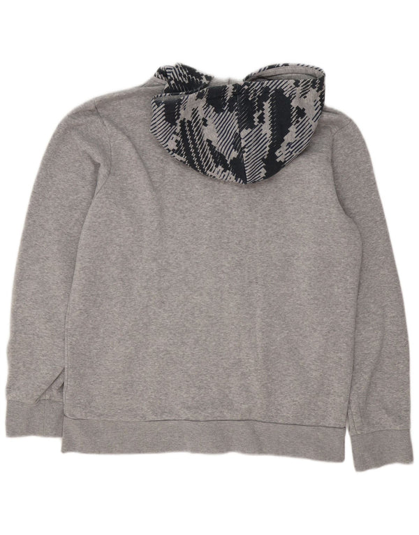 Maglione con cappuccio e zip Adidas da uomo grande grigio geometrico