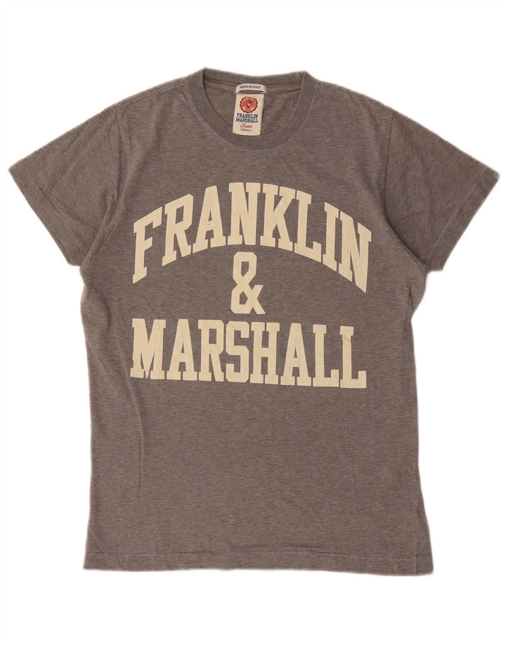 FRANKLIN & MARSHALL T-shirt grafica classica da uomo Top piccolo in cotone grigio