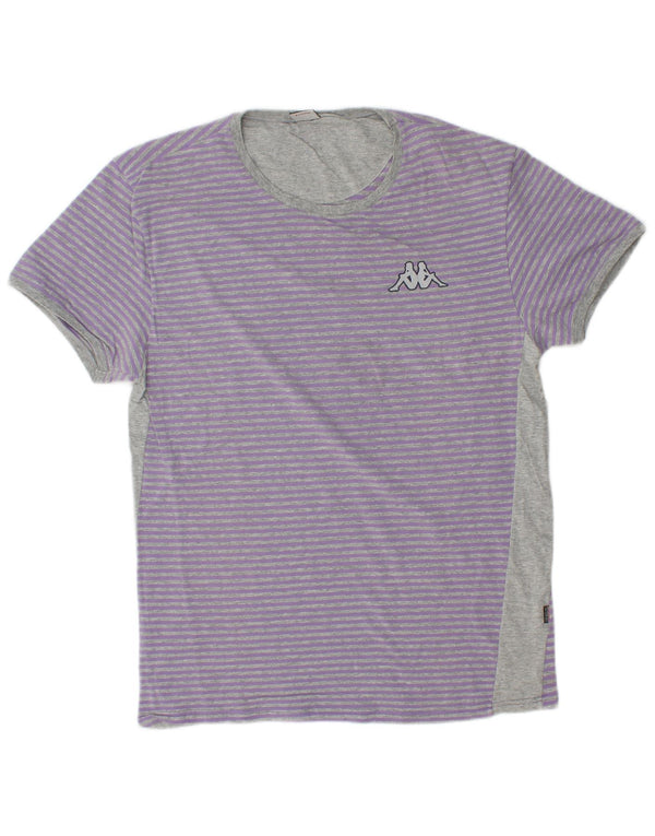 T-shirt da uomo KAPPA Top XL viola gessato in cotone