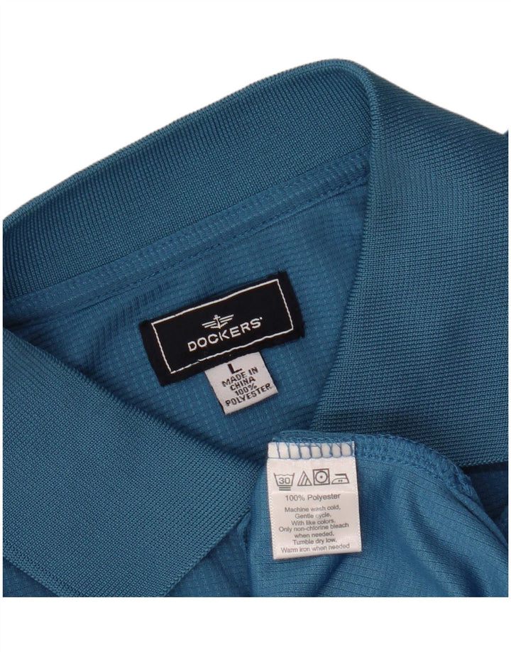 Polo da uomo Dockers grande in poliestere blu