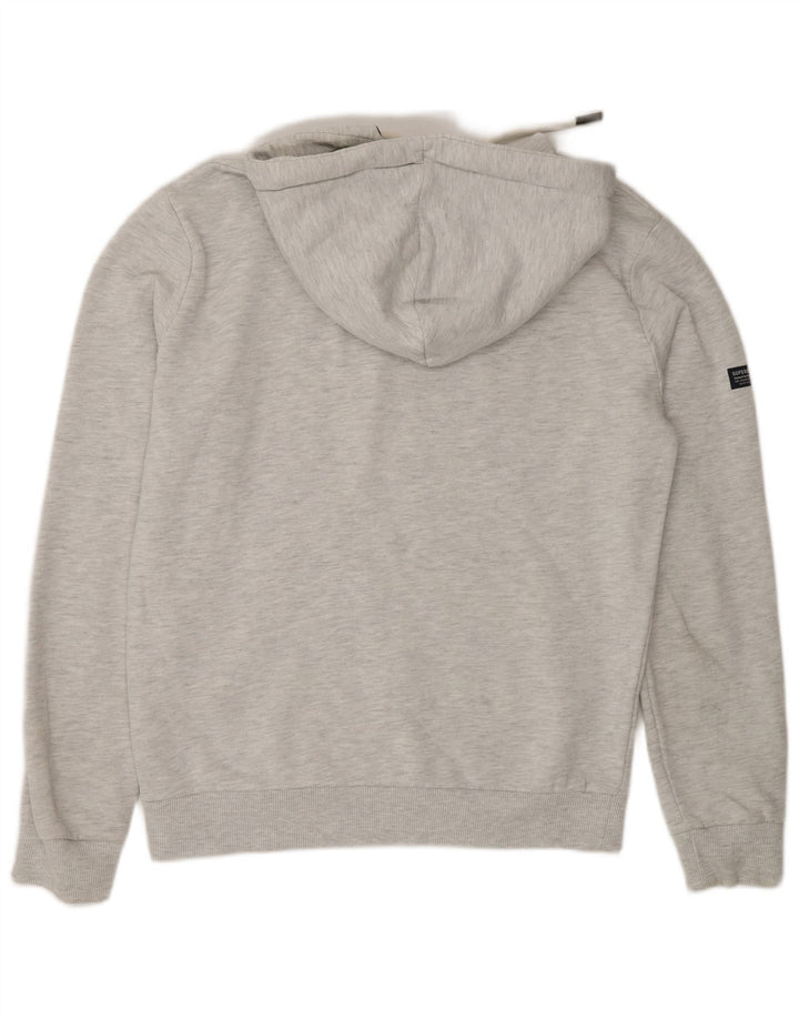 Maglione con cappuccio grafico da uomo Superdry in cotone grigio medio